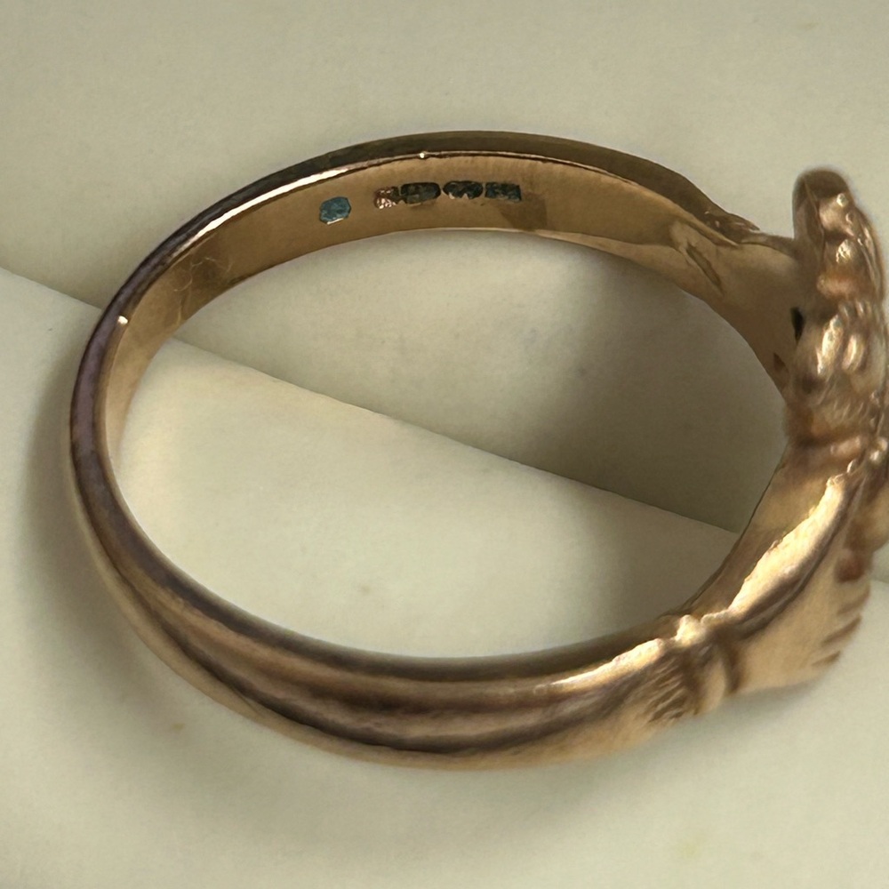 Antique 9k Solid Rose Gold Trinity Knot Band Iris… - image 6